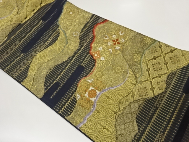 JAPANESE KIMONO / FUKURO OBI / WOVEN YUSOKUMON 